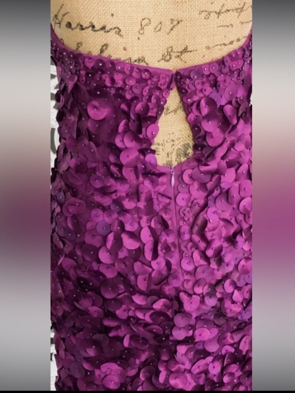 ADRIANNA PAPELL Strapless Fuchsia Floral Appliqué Cocktail Dress - Picture 6 of 8